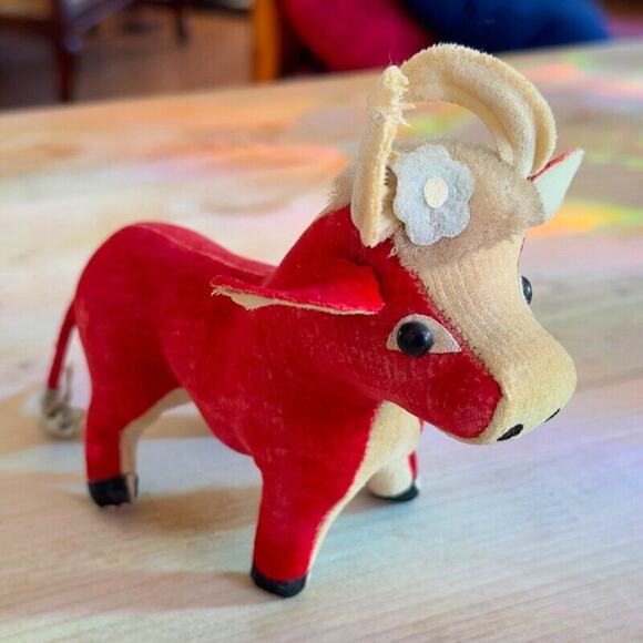Dream Pets Red Bull/Cow/Ox 1960s R. Dakin & Co. Scarce Plush Stuffed Animal - Picture 13 of 13